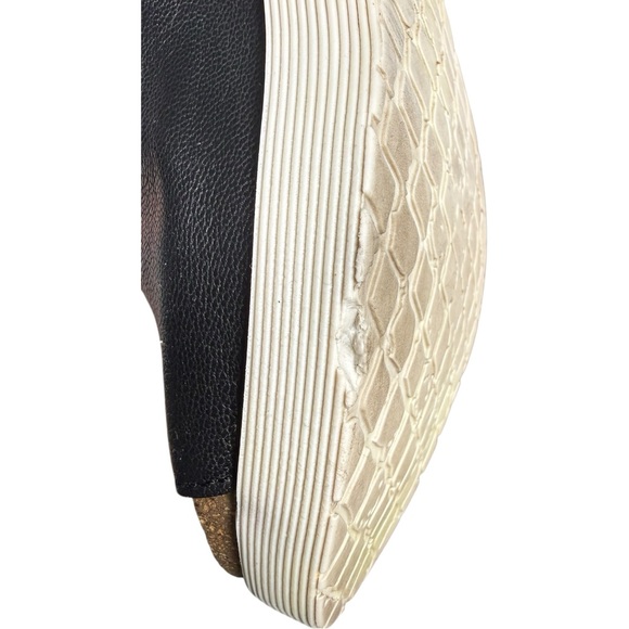 FLY London WIG Back Black Leather Open Toe Wedge Sandals Women’s 7.5 # 143672000 - Picture 11 of 12